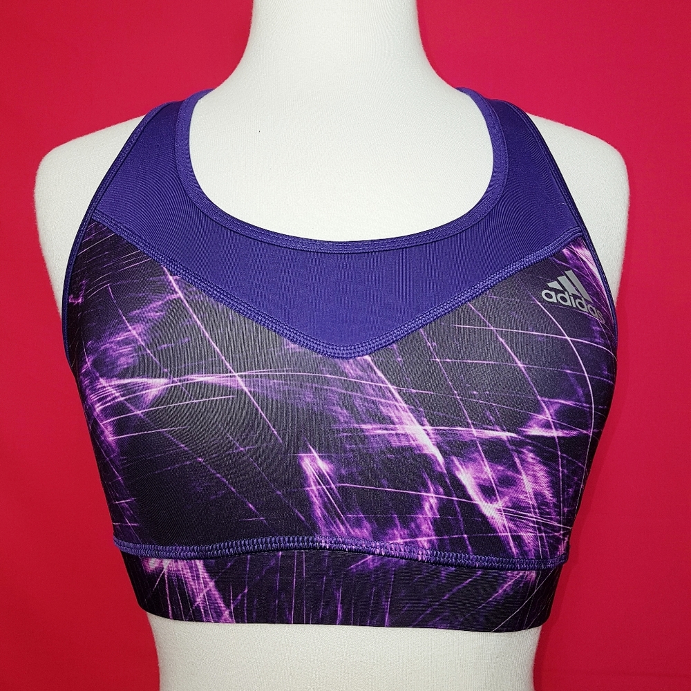 Adidas Techfit purple sports bra